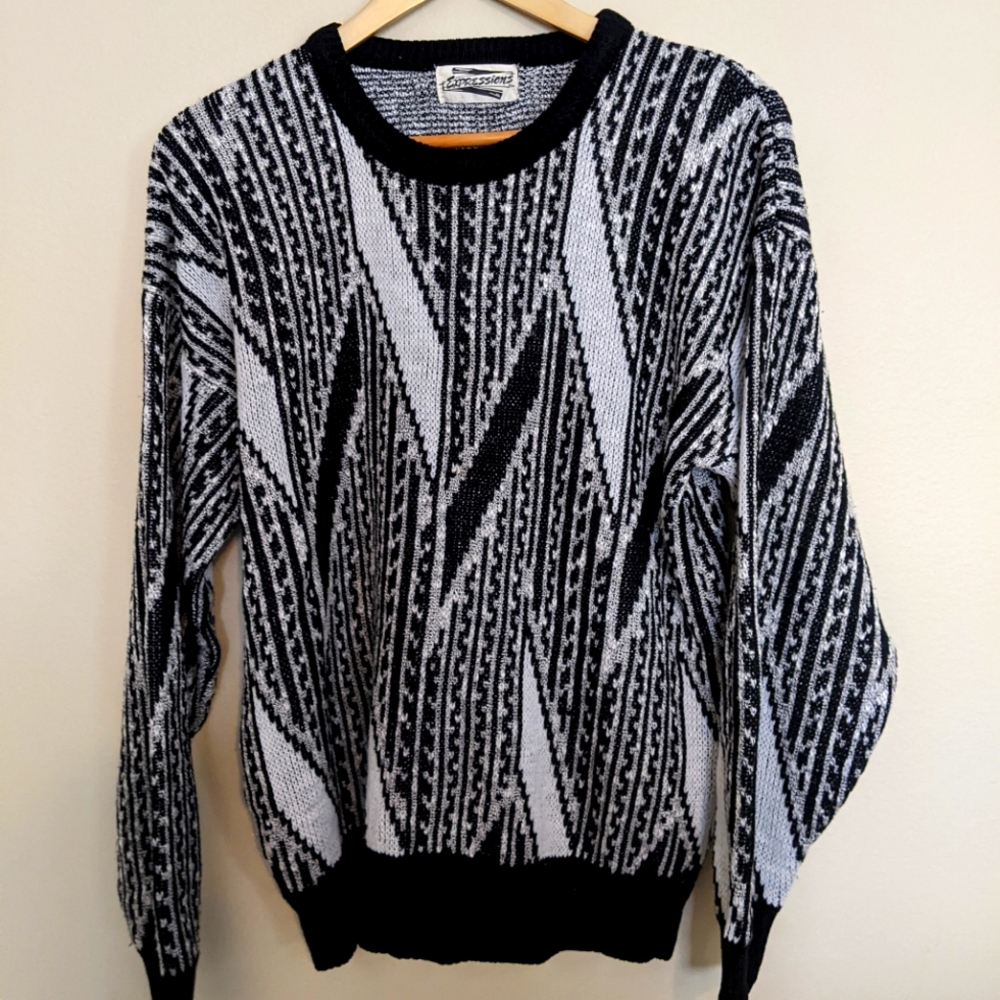 Vintage 80s Black/white Sweater